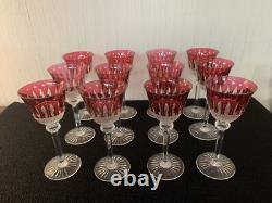 12 Red Wine Glasses Model Tommy Crystal Saint Louis (Price Per Unit) Model 10