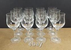 12 Rosenthal Crystal Monbijou 6 3/8 Red Wine Glasses Textured Base