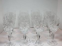 12 Vintage Signed Galway Irish Crystal Water Glasses Red Wine wStorage Dust Tote