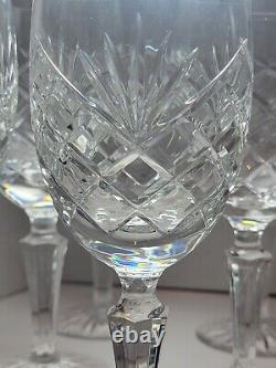 12 Vintage Signed Galway Irish Crystal Water Glasses Red Wine wStorage Dust Tote