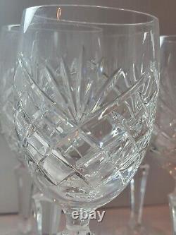 12 Vintage Signed Galway Irish Crystal Water Glasses Red Wine wStorage Dust Tote