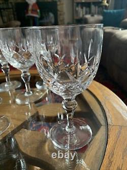 12 Vintage Stuart Regent Cut Crystal Claret Wine Glasses England 6-3/8 x3-1/4