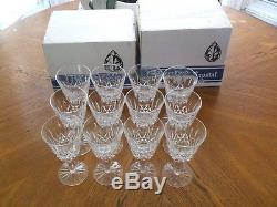 12 WATERFORD CRYSTAL LISMORE RED WINE CLARET GLASS GOBLETS 5 7/8 Never Used