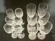 12pc Set Vintage Hand Etched Crystal Stemware, 6 Dessert Wine & 6 Water Glasses