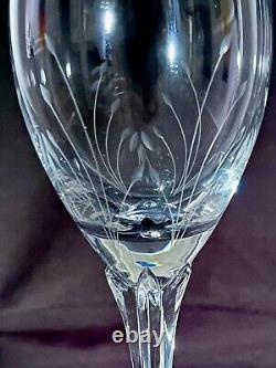 12pc Set Vintage Hand Etched Crystal Stemware, 6 Dessert Wine & 6 Water Glasses