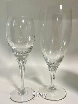 12pc Set Vintage Hand Etched Crystal Stemware, 6 Dessert Wine & 6 Water Glasses