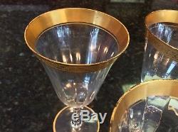 13 Elegant Gold Encrusted Optic Crystal Wine Glasses 6-5/8 Tiffin