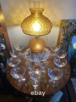 14 Vintage Crystal 1960s Fostoria Stardust liqour and wine champagne glasses