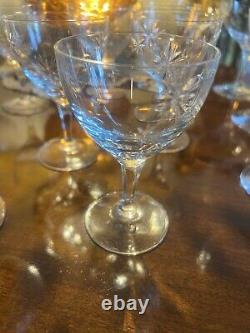 14 Vintage Crystal 1960s Fostoria Stardust liqour and wine champagne glasses