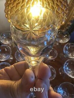 14 Vintage Crystal 1960s Fostoria Stardust liqour and wine champagne glasses