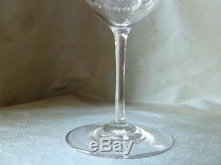 15 Antique Edwardian Acid Etched Crystal Port Wine Glasses, Probably Baccarat