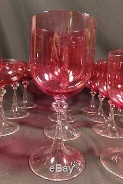16 Bohemian Crystal Stem Wine Hock Goblets, Cranberry, Ruby Red 4 sizes