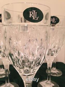16Pc Ralph Lauren Aston Crystal Rain Drop Glasses DOF Wine Champagne Highball