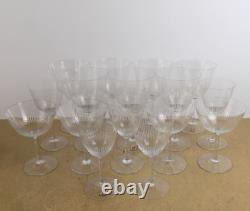 16pc Sussmuth German Alto Crystal Vertical Cuts 7 Water 5 Wine 4 Sherbet Glasses