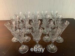 18 White Wine Glasses Cut Epi Crystal From Saint Louis (Price Per Unit)