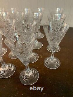 18 White Wine Glasses Cut Epi Crystal From Saint Louis (Price Per Unit)