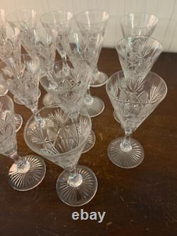 18 White Wine Glasses Cut Epi Crystal From Saint Louis (Price Per Unit)