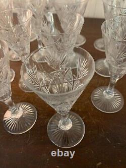18 White Wine Glasses Cut Epi Crystal From Saint Louis (Price Per Unit)