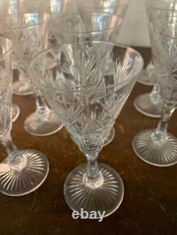18 White Wine Glasses Cut Epi Crystal From Saint Louis (Price Per Unit)