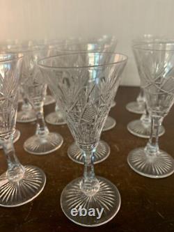 18 White Wine Glasses Cut Epi Crystal From Saint Louis (Price Per Unit)