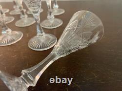 18 White Wine Glasses Cut Epi Crystal From Saint Louis (Price Per Unit)