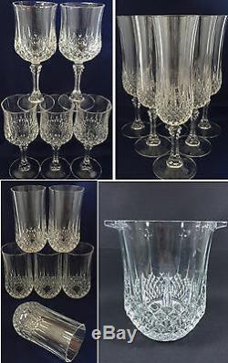 18pc Cristal D'arques Longchamp Champagne Flutes Highball Wine Goblet Ice Bucket