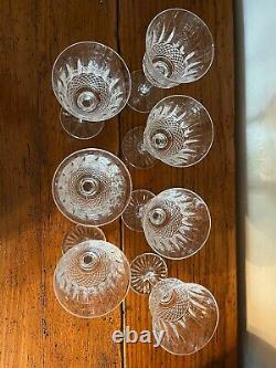 1920's Tommy #4 Saint Louis Crystal Wine Glasses, set of 7