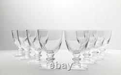 1960s Hawkes, Set of 8 Low Wine Glasses 4 4oz Square Base Bowl Shape Signed