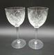 2 ABP Cut Crystal Wine Glasses 6 oz American Brilliant Period Water Goblets VTG