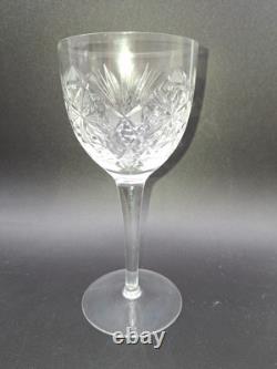 2 ABP Cut Crystal Wine Glasses 6 oz American Brilliant Period Water Goblets VTG