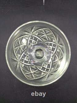 2 ABP Cut Crystal Wine Glasses 6 oz American Brilliant Period Water Goblets VTG
