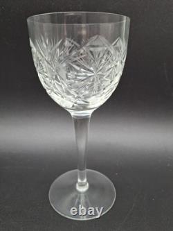 2 ABP Cut Crystal Wine Glasses 6 oz American Brilliant Period Water Goblets VTG