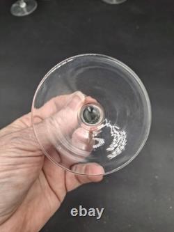 2 ABP Cut Crystal Wine Glasses 6 oz American Brilliant Period Water Goblets VTG