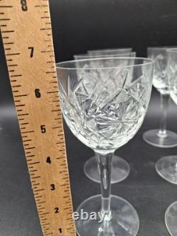 2 ABP Cut Crystal Wine Glasses 6 oz American Brilliant Period Water Goblets VTG