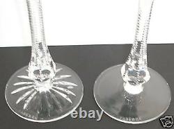 2 Ajka Odessa Ed 2 Azure Lt Blue Cased Cut To Clear Crystal 8 3/8 Wine Goblets