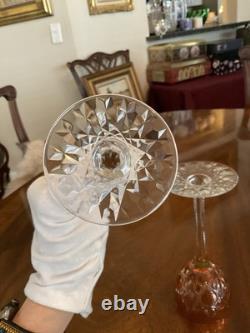 2 BACCARAT Antique Orange Cut to Clear Brilliant Crystal Wine Glasses