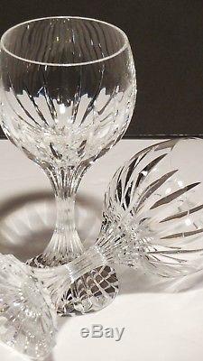 2 Baccarat Crystal Massena Claret Wine Glasses Signed 6 3/8