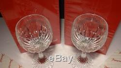 2 Baccarat Crystal Massena Water #2 Glasses Oversized Wine Signed 7 In Box