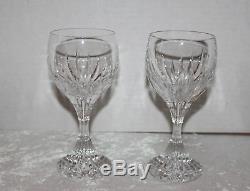 2 Baccarat Massena Crystal Water Goblets Wine Glasses 6 7/8