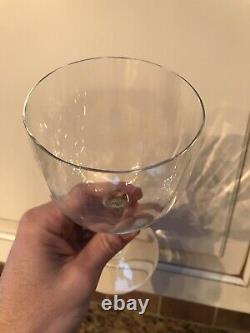 2 Baccarat Montaigne Optic Crystal Water Wine Goblets Glasses 7