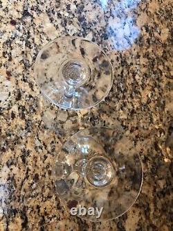2 Baccarat Montaigne Optic Crystal Water Wine Goblets Glasses 7