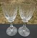 2 Beautifully Cut Stuart Churchill 10 oz. 7 3/8 Crystal Wine Glasses Mint