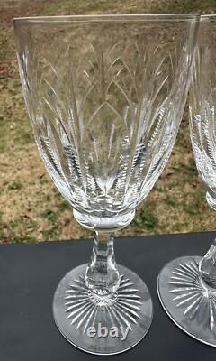 2 Beautifully Cut Stuart Churchill 10 oz. 7 3/8 Crystal Wine Glasses Mint