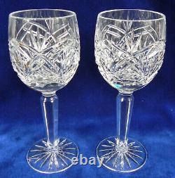 2 Kinsale Pineapple White Wine Glasses, Crystal Goblets, 6 7/8, Ireland, Exc