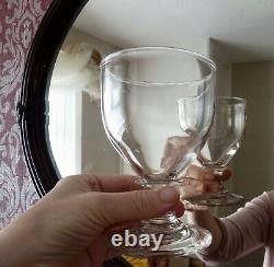 2 Large Antique Georgian Victorian Crystal Glass Rummers His and Hers