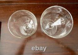 2 Large Antique Georgian Victorian Crystal Glass Rummers His and Hers