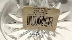 2 New Waterford Crystal Lismore Balloon Wine Glasses 7 1/8 Made In Ireland