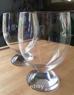 2 RIEDEL TYROL Crystal Sauvignon Blanc Wine Glasses Signed 18oz 5.25 Heavy Foot