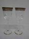 2 SIGNED MARIO CIONI ITALY CRYSTAL w GOLD TRIM WINE WATER GOBLET GLASSES 8 5/8