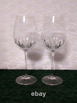 2 Signed Waterford Crystal Wine Glasses Goblets, Giselle Pattern 10 1/2 EUC